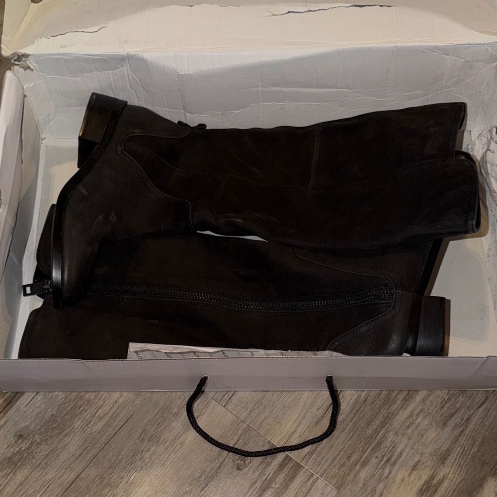 Aldo Black Knee-High Suede Boots